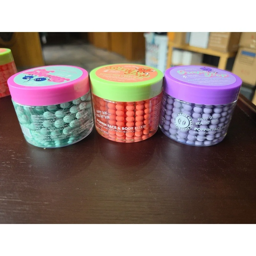 NEW-Happy Skin‎ Healthy Skin  SET Of 3 Poppin' Face & Body Elixir